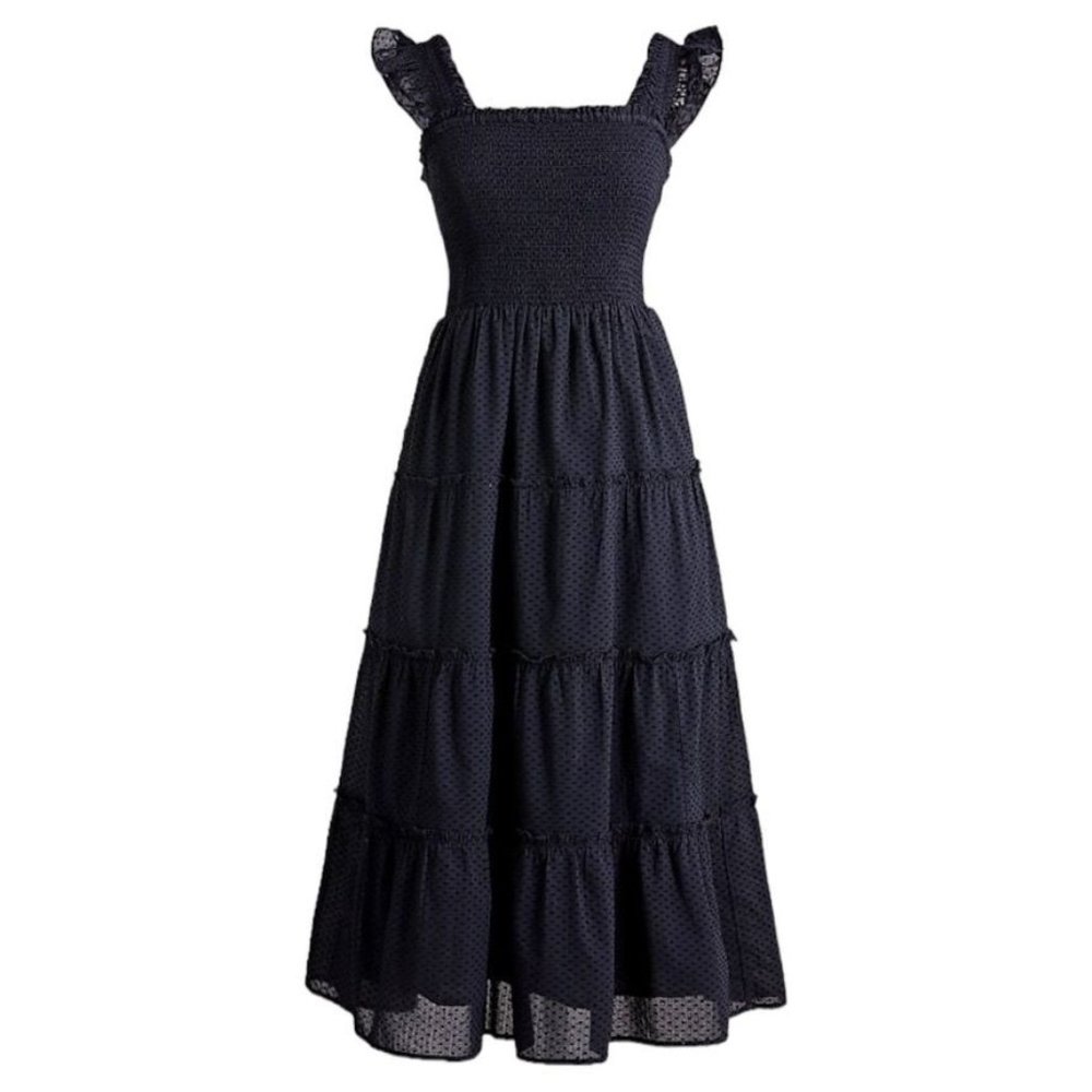 J. Crew Factory Black Midi Dress